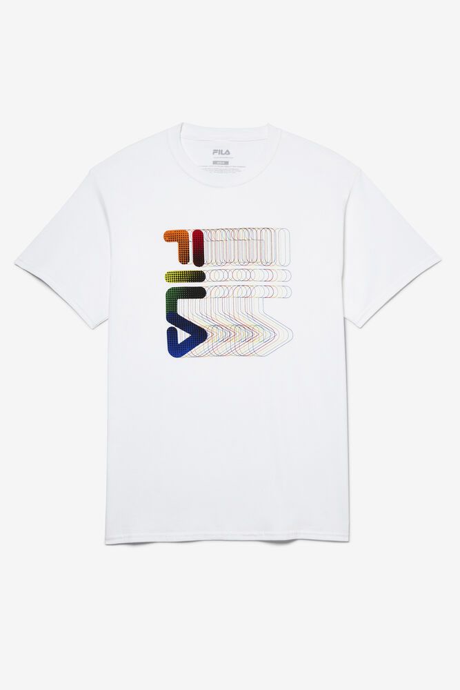 Fila T-Shirt Mens White Marathon - Ireland 57932-KFST